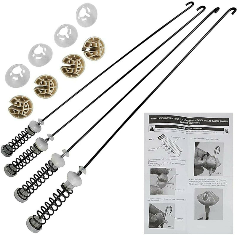 OCTOPUS Pre-lubricated Metal Washing Machine Suspension Rod Replacement Aftermarket Kit - W10780048 P/N W10349193 PS11723157 1878257 PS3418737